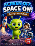 Screen Off, Space ON! cover â€” friendly alien and astronaut